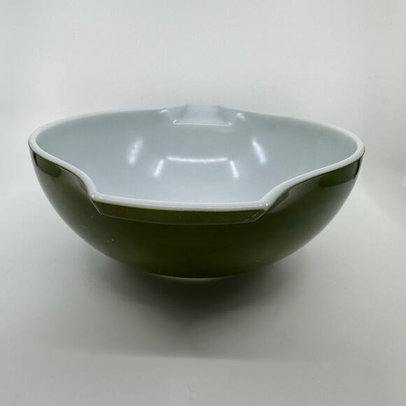 Vintage Pyrex 444 Cinderella Mixing Bowl Bakeware Kitchenware Verde Olive Green - Picture 6 of 10